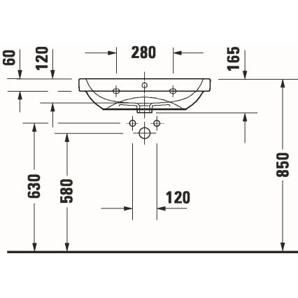 Duravit 23986500002 - Závěsné umyvadlo D-CODE 65x46 cm keramika/lesklá bílá
