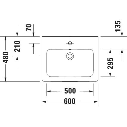 Duravit 23996000002 - Závěsné umyvadlo D-CODE 60x48 cm keramika/lesklá bílá