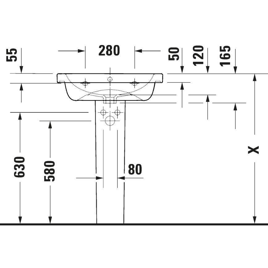 Duravit 23996000002 - Závěsné umyvadlo D-CODE 60x48 cm keramika/lesklá bílá