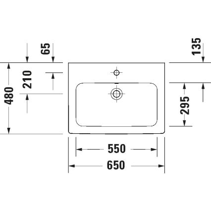Duravit 23996500002 - Závěsné umyvadlo D-CODE 65x48 cm keramika/lesklá bílá