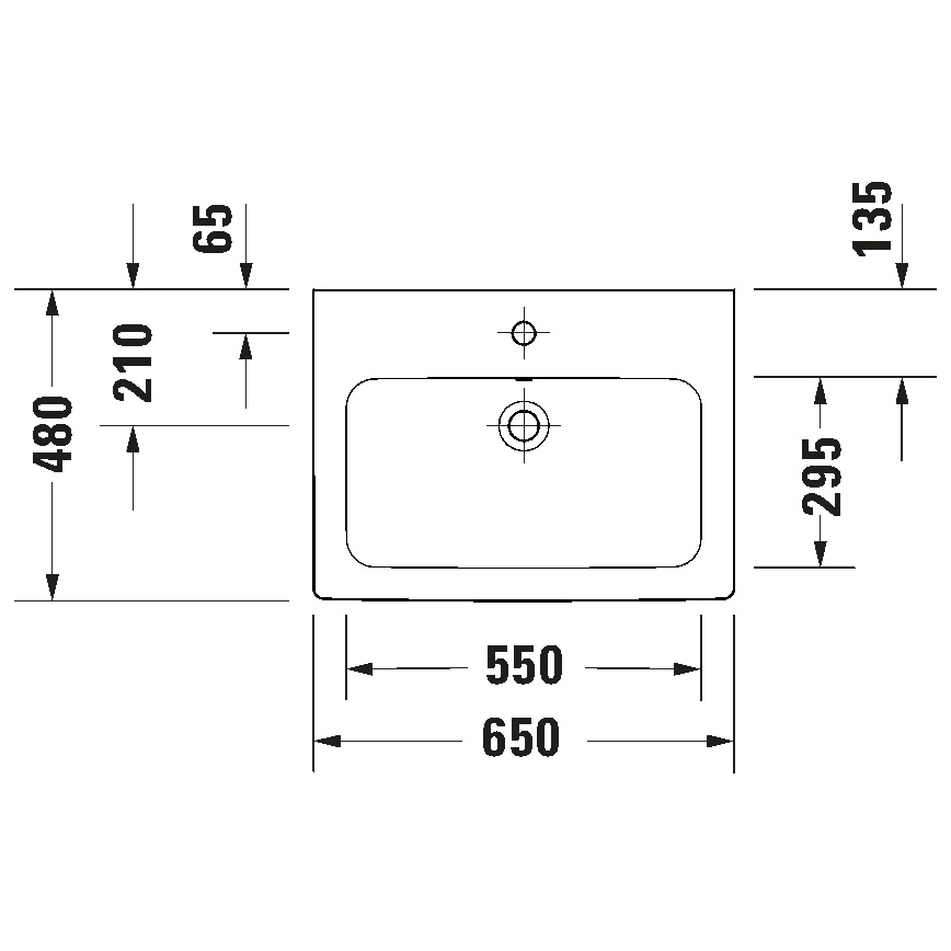 Duravit 23996500002 - Závěsné umyvadlo D-CODE 65x48 cm keramika/lesklá bílá