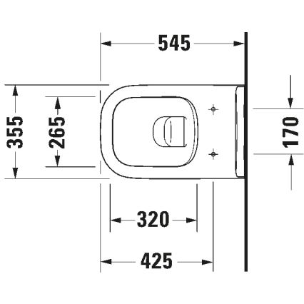 Duravit 25700920002 - Závěsné Rimless WC D-CODE keramika/lesklá bílá