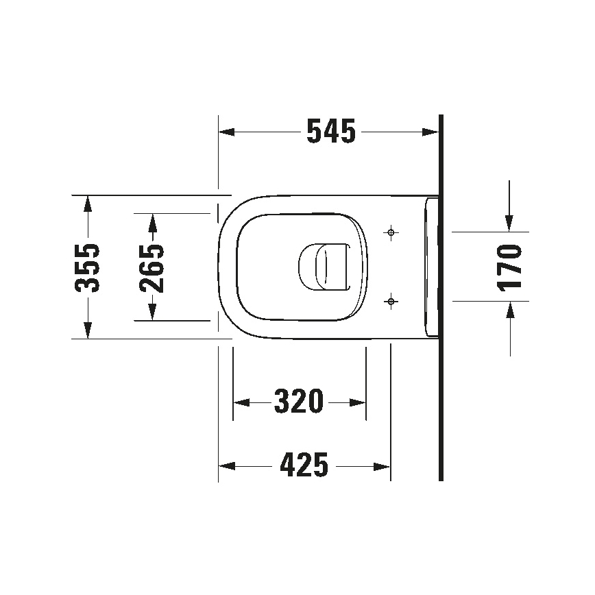 Duravit 25700920002 - Závěsné Rimless WC D-CODE keramika/lesklá bílá