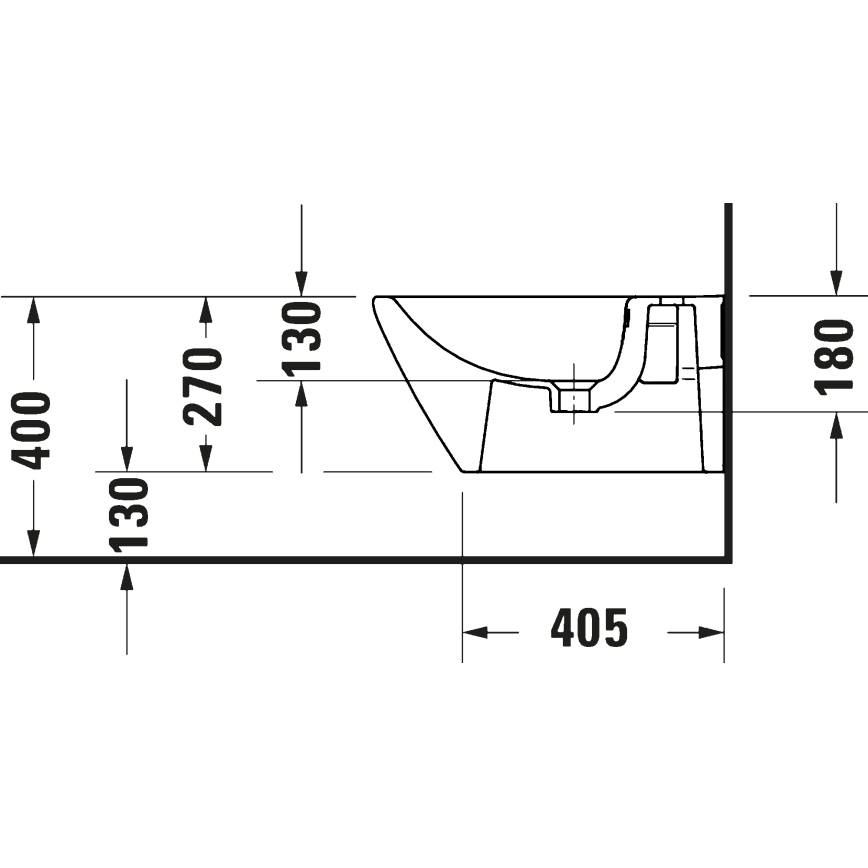 Duravit 27271500002 - Závěsný bidet D-CODE keramika/lesklá bílá