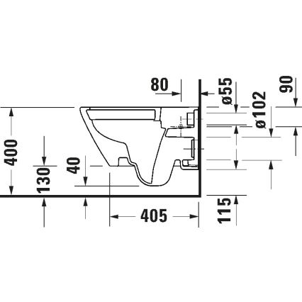 Duravit 29030900212 - Závěsné WC Rimless D-CODE keramika/lesklá bílá