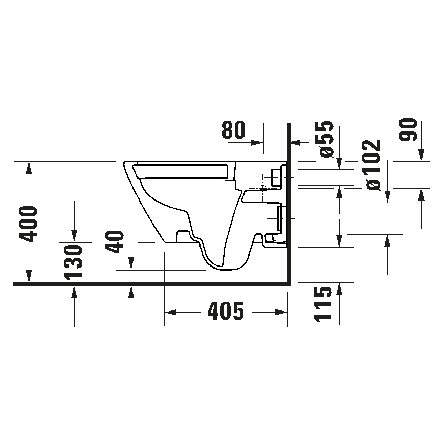 Duravit 29030900212 - Závěsné WC Rimless D-CODE keramika/lesklá bílá