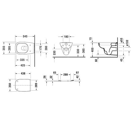 Duravit 45350900A1 - Závěsné WC s prkénkem SoftClose D-CODE keramika/lesklá bílá