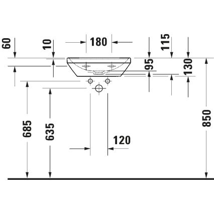 Duravit 738450041 - Závěsné umyvadlo D-NEO 45x33,5 cm keramika/lesklá bílá