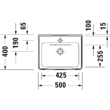 Duravit 742500060 - Závěsné umyvadlo D-NEO 50x40 cm keramika/lesklá bílá
