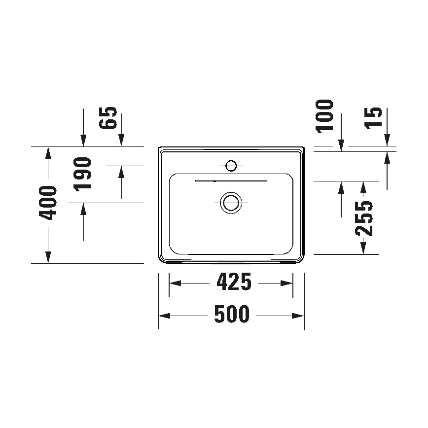 Duravit 742500060 - Závěsné umyvadlo D-NEO 50x40 cm keramika/lesklá bílá