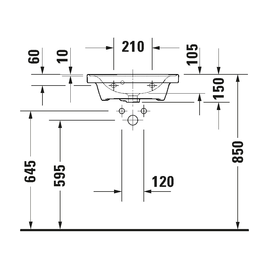 Duravit 742500060 - Závěsné umyvadlo D-NEO 50x40 cm keramika/lesklá bílá