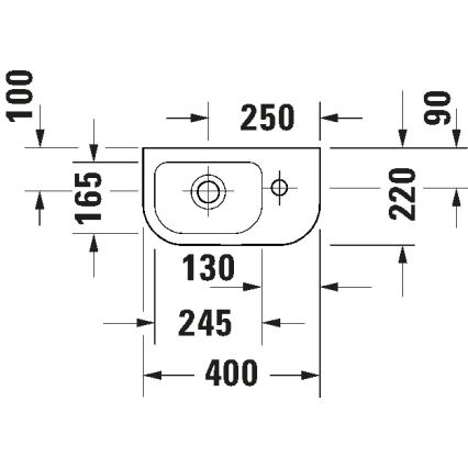 Duravit 7494000412 - Závěsné umyvadlo D-CODE 40x22 cm keramika/lesklá bílá