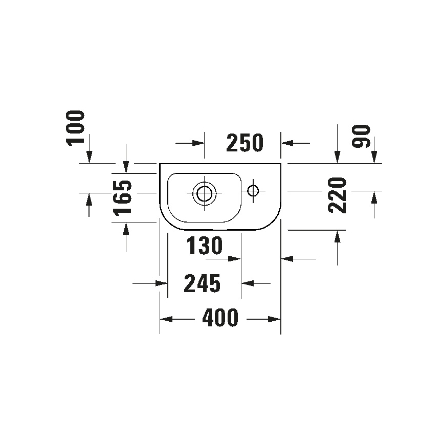 Duravit 7494000412 - Závěsné umyvadlo D-CODE 40x22 cm keramika/lesklá bílá