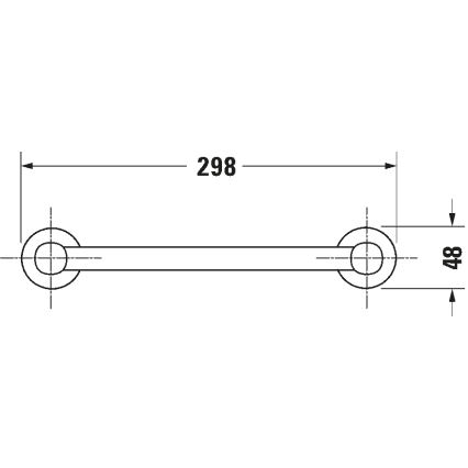 Duravit 99141000 - Vanový úchyt D-CODE 28,4 cm lesklý chrom