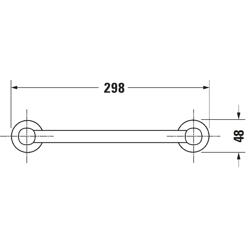Duravit 99141000 - Vanový úchyt D-CODE 28,4 cm lesklý chrom