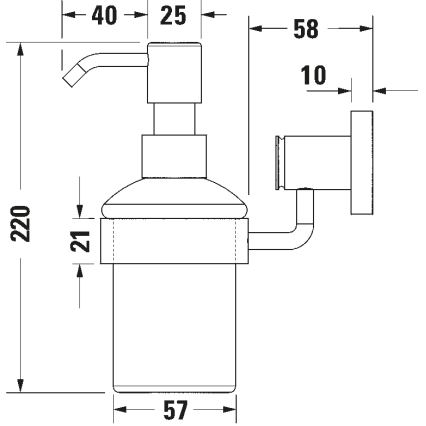 Duravit 99161000 -Nástěnný dávkovač mýdla D-CODE 390 ml mléčné sklo/lesklý chrom