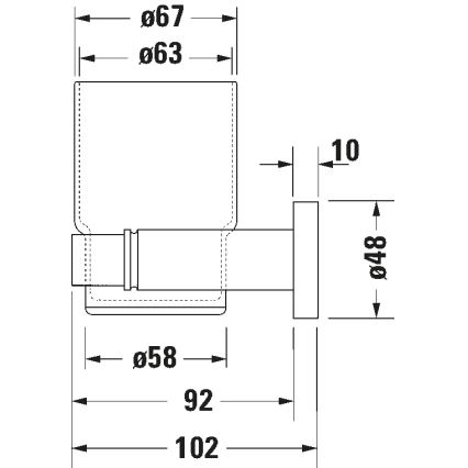 Duravit 99194600 - Nástěnný stojánek na zubní kartáčky D-CODE levá matná černá