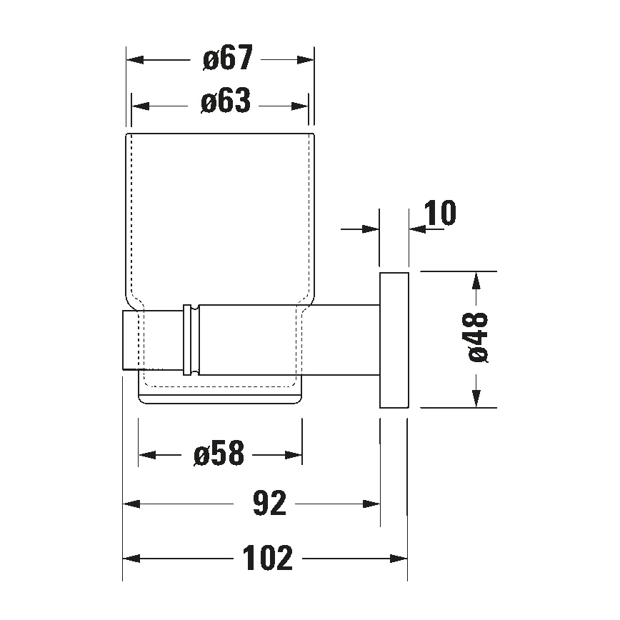 Duravit 99194600 - Nástěnný stojánek na zubní kartáčky D-CODE levá matná černá