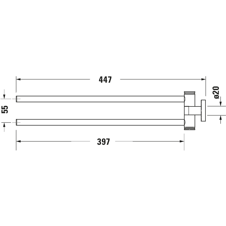 Duravit 99221000 - Nástěnný věšák na ručníky D-CODE 44,7 cm lesklý chrom