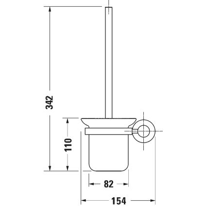 Duravit 99274600 - Nástěnná WC štětka D-CODE matná černá