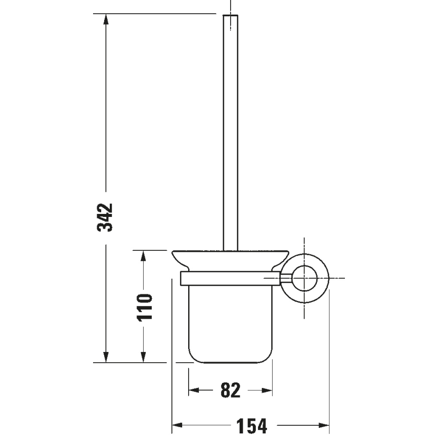 Duravit 99274600 - Nástěnná WC štětka D-CODE matná černá
