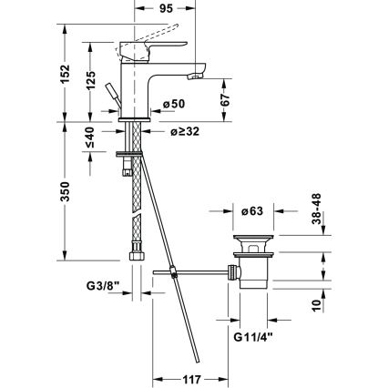 Duravit DC1013001046 - Umyvadlová baterie + výpusť D-CODE matná černá