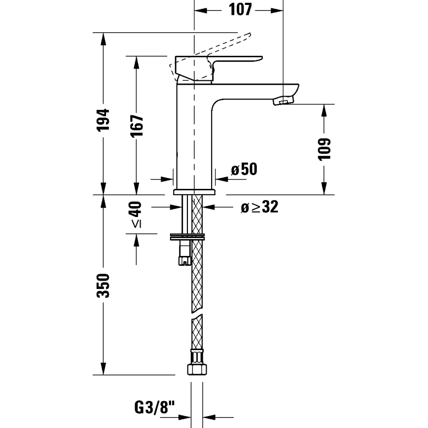 Duravit DC1023002046 - Umyvadlová baterie D-CODE matná černá