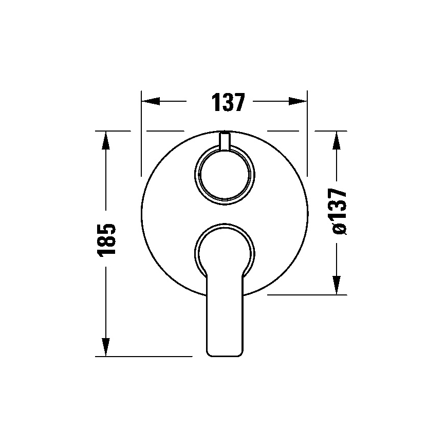 Duravit DC5210008046 - Sprchová baterie pro podomítkovou instalaci D-CODE matná černá