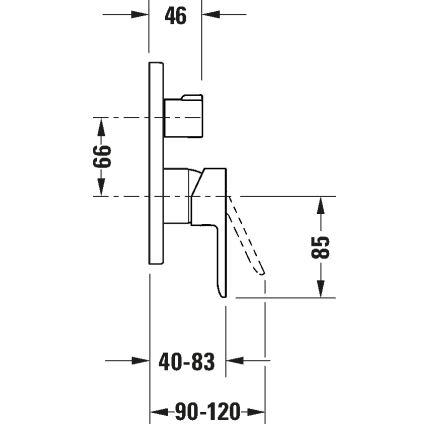 Duravit DC5210012046 - Vanová baterie pro podomítkovou instalaci D-CODE matná černá