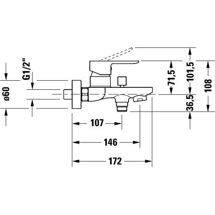 Duravit DC5230001046 - Vanová baterie D-CODE matná černá