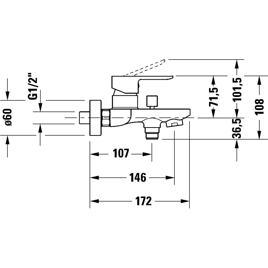 Duravit DC5230001046 - Vanová baterie D-CODE matná černá