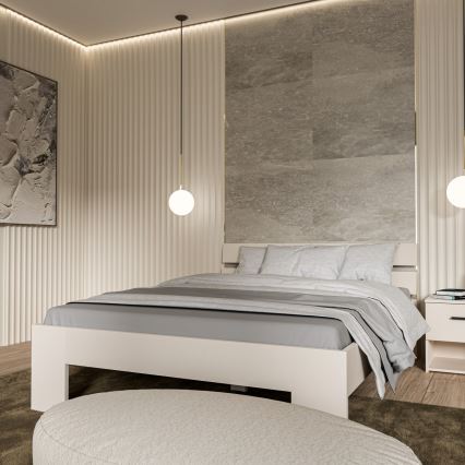 Dvojlůžková postel PIROA 160x200 cm béžová