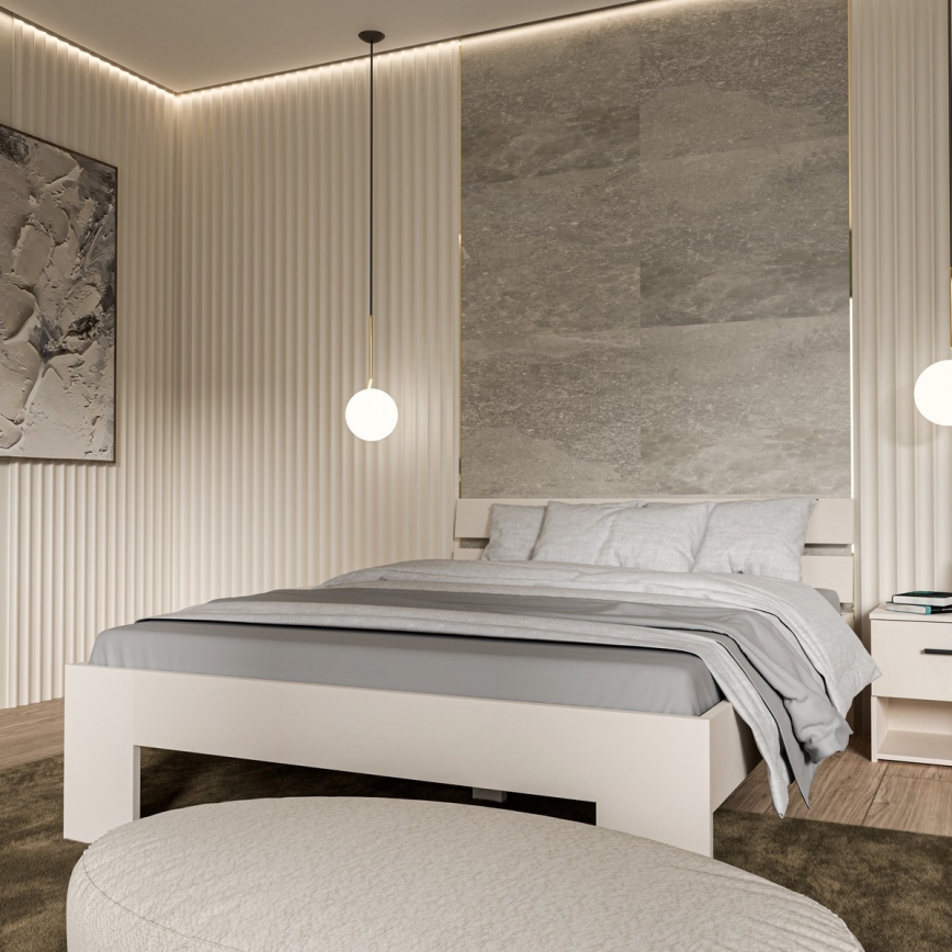 Dvojlůžková postel PIROA 160x200 cm béžová