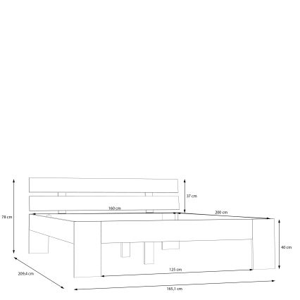 Dvojlůžková postel PIROA 160x200 cm béžová
