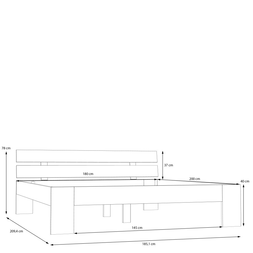 Dvojlůžková postel PIROA 180x200 cm béžová