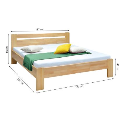 Dvoulůžková postel z masivu AMARA 180x200 cm buk