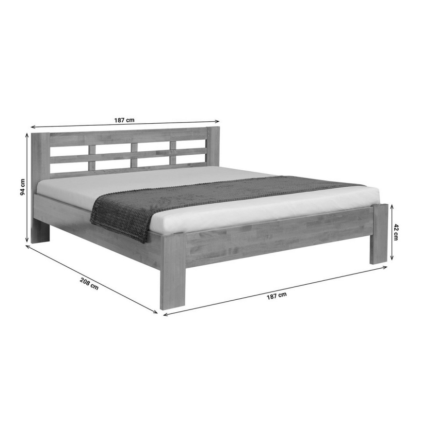 Dvoulůžková postel z masivu ANGELA 180x200 cm ořech tmavý