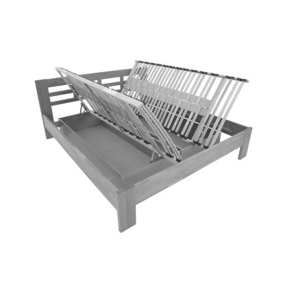 Dvoulůžková postel z masivu s úložným prostorem ANGELA 180x200 cm buk