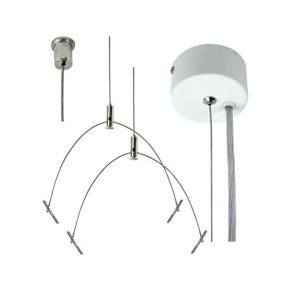 e2 elektro - Sada závěsných lanek 150 cm lesklý chrom