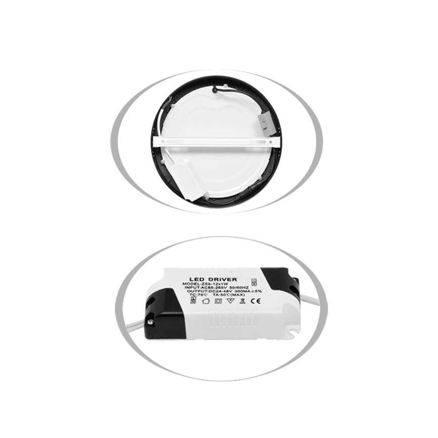 LED Stropní svítidlo LADA LED/12W/230V 3000/4000/6000K pr. 17 cm černá