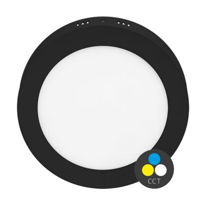 LED Stropní svítidlo LADA LED/18W/230V 3000/4000/6000K pr. 22 cm černá