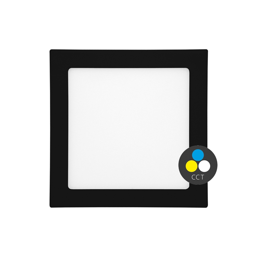 LED Koupelnové podhledové svítidlo RAFA LED/12W/230V 3000/4000/6000K 17x17 cm IP44 černá