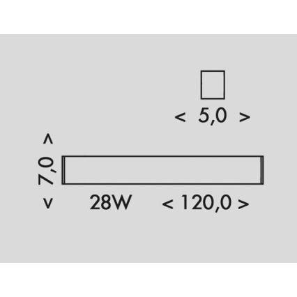 LED Stropní svítidlo DONAR LED/28W/230V 4000K 120 cm černá