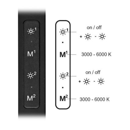 LED Stmívatelná stolní lampa SPACE LED/8W + LED/11W/230V 3000-6000K černá