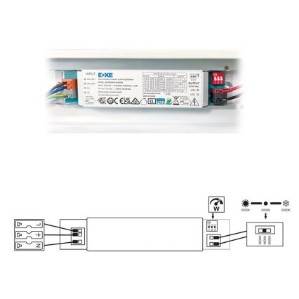 LED Zářivkové svítidlo VELO LED/24/32/40W/230V 3000/4000/6000K 120 cm bílá