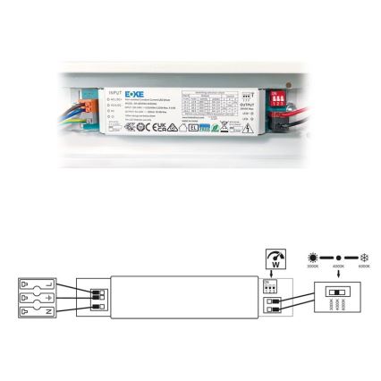 LED Zářivkové svítidlo VELO LED/36/48/60W/230V 3000/4000/6000K 150 cm bílá