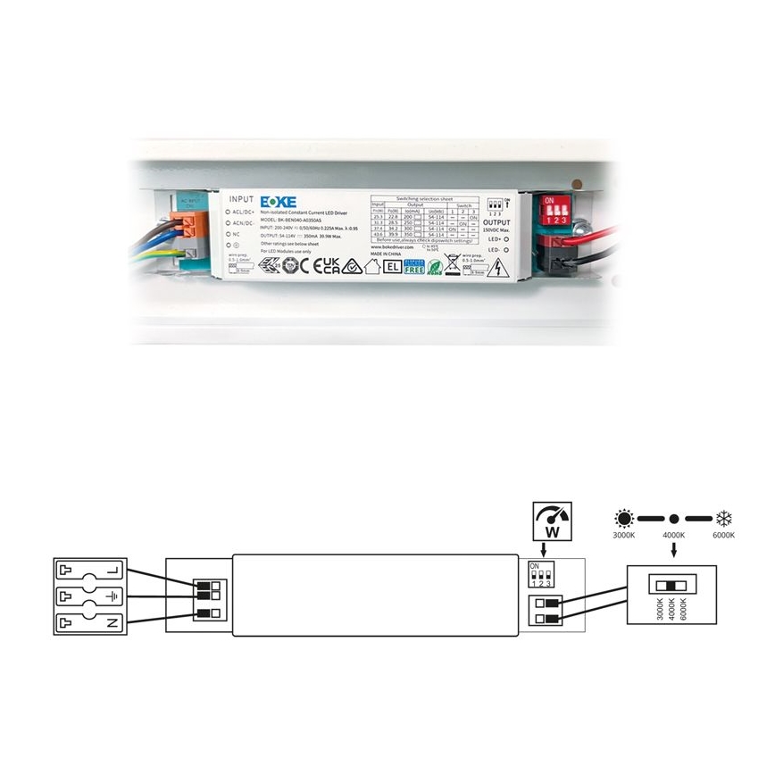 LED Zářivkové svítidlo VELO LED/36/48/60W/230V 3000/4000/6000K 150 cm bílá
