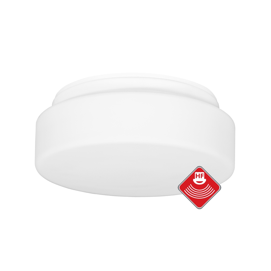 Venkovní stropní svítidlo se senzorem HECTOR 1xE27/60W/230V pr. 25 cm IP44 opál bílá