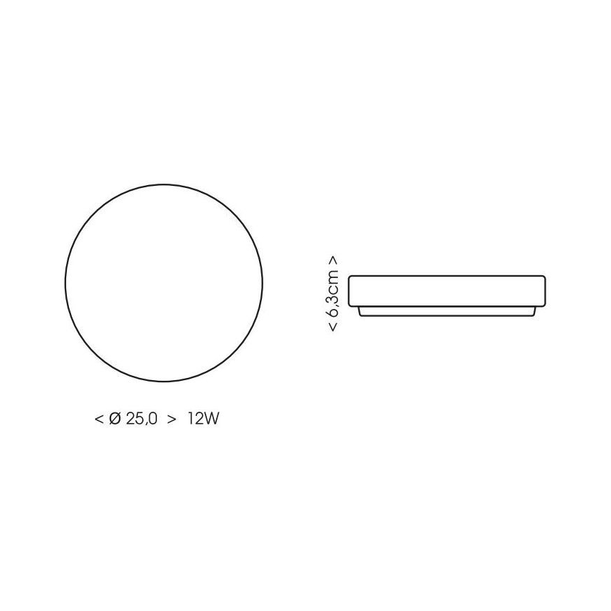 LED Koupelnové stropní svítidlo LIRA LED/12W/230V 4000K pr. 25 cm IP44 černá