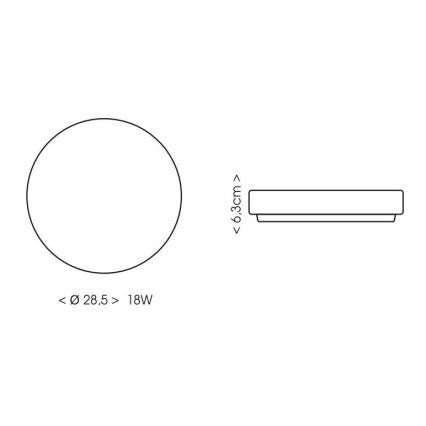 LED Koupelnové stropní svítidlo LIRA LED/18W/230V 4000K pr. 28,5 cm IP44